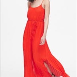 Pleated Red Maxi dress from Banana Republic.